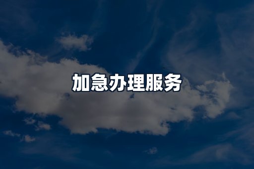 加急办理服务